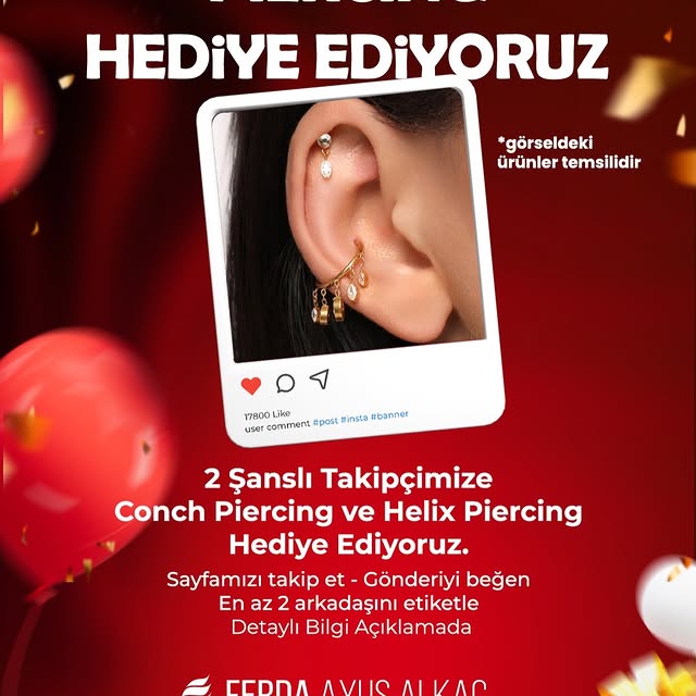Piercing uygulaması - Ferda Ayus Alkaç Güzellik